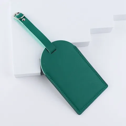 PU Leather Luggage Tag Waterproof Travel Name ID Label For Suitcase Bag Backpack Plain Travel Tag With Adjustable Buckle