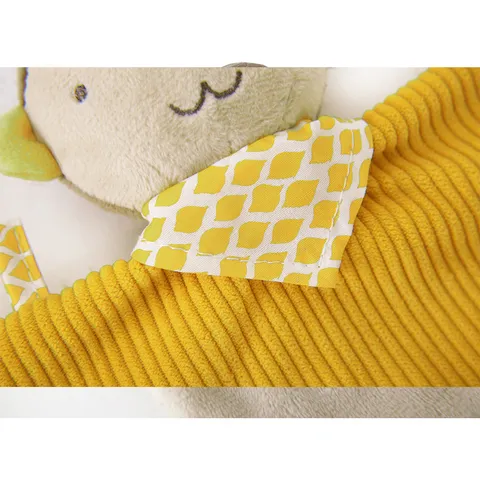 Baby Soothing Plush Toy Monkey Comfort Blanket Soft Stuffed Animal With Teether For Infant Sleep Companion