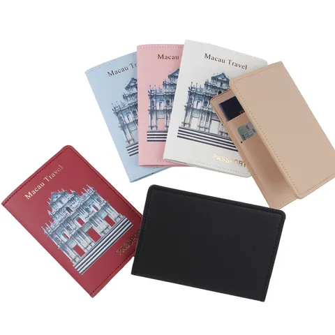 Portapassaporto in Pelle PU Custodia con Motivo di Monumento Portafoglio da Viaggio Clip per Biglietti Slot Multipli Organizzatore di Carte Impermeabile per Unisex