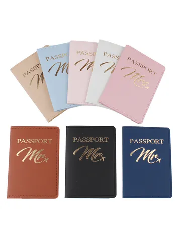 Porta Passaporto in Pelle PU Custodia Portafoglio da Viaggio per Coppie Famiglia Custodia per Passaporto con Fessure per Carte