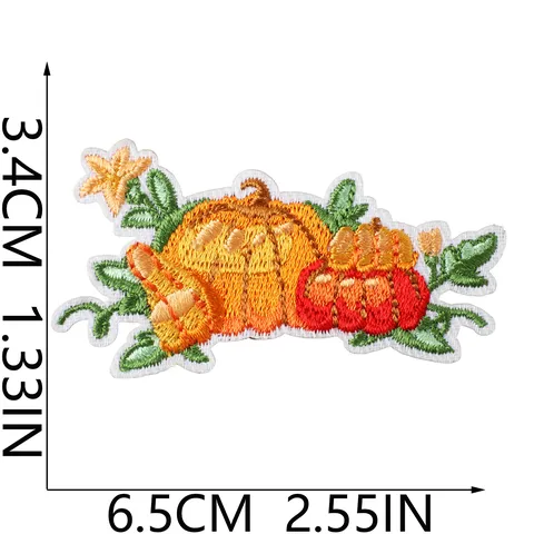 Kinder Bauernhof Thema Stickerei Flicken Herbst Kürbis Ahornblatt Kleidung Reparatur DIY Dekorativ Stoff Applikation Abzeichen