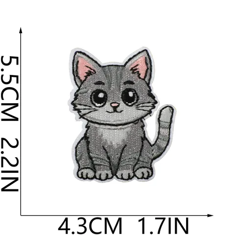 Cute Cartoon Cat Embroidery Patches Iron On Applique DIY Clothing Repair Badges For Clothes Backpacks Jackets Hats