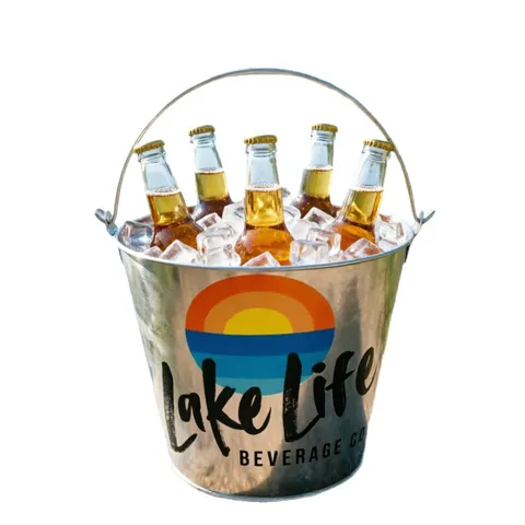 Galvanisiertes Eisen Bier Eiskübel Metall Blech Eiseimer Für Bar Party Küche Getränke Kühlbehälter