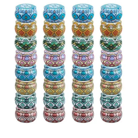 Barattolo di Stoccaggio Rotondo in Metallo Scatola da Tè Caramelle Regalo Vaso di Candela per Aromaterapia Contenitore Vuoto