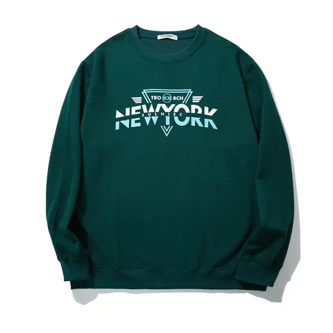 Men's Plus Size Crew Neck Sweatshirt Fashion Letter Print Loose Fit Cotton Blend Long Sleeve Pullover Casual Streetwear Top