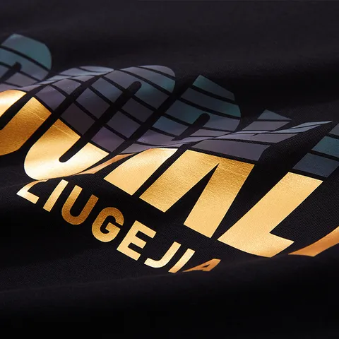 Men Fashion Plus Size Cotton Blend T-Shirt Summer Loose Graphic Gilded Letter Print Short Sleeve Round Neck Casual Top