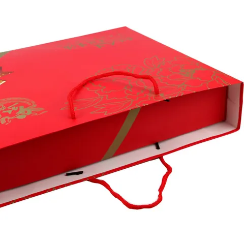 Boîte Cadeau de Mariage Festive Rouge Ensemble Avec Sac à Main Boîte d'Emballage Décorative Pour Célébration