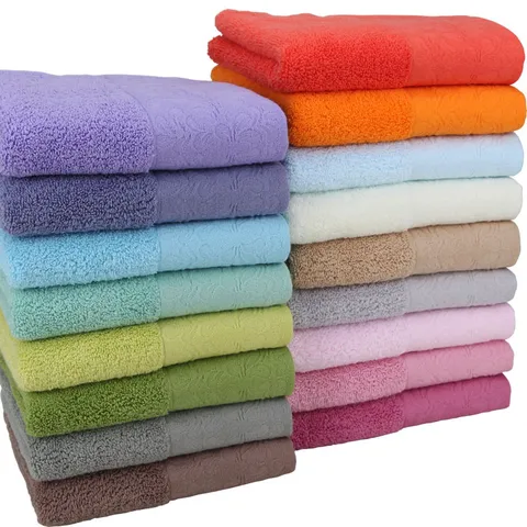 Serviette de Visage en Pur Coton Douce et Absorbante Serviette Jacquard Couleur Unie pour Hôtel Maison Utilisation Quotidienne