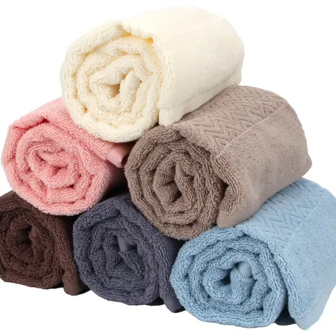 Ensemble de Serviettes 100% Coton Couleur Unie Doux Absorbant Serviette Visage Main Pour Salle de Bain Boîte Cadeau