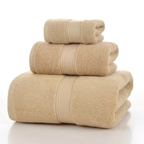 Pure Cotton Towel Set Bath Towel And Face Towel Soft Solid Color Absorbent Bathroom Home Textile Quick Dry