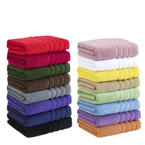 Drap de Bain en Coton Pur Couleur Unie Doux Absorbant Moelleux Séchage Rapide Respirant Luxe Maison Salle de Bain