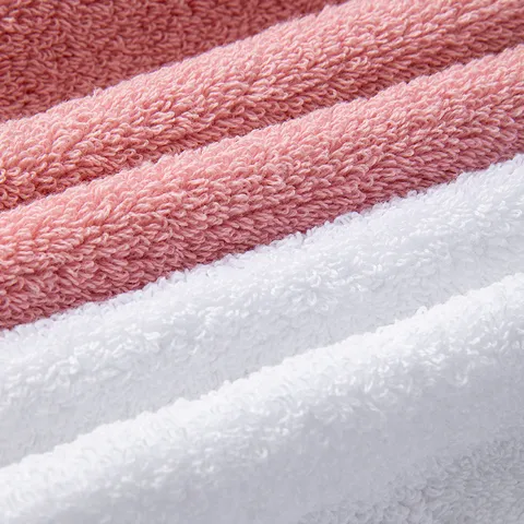 Pure Cotton Towel Set Soft Absorbent Bath Towel Face Towel Hand Towel Plain Color Jacquard Home Bathroom Hotel