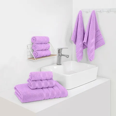 Pur Coton Couleur Unie Draps de Bain Serviettes de Visage Et Serviettes de Main Doux Absorbant Maison Salle de Bain Textile