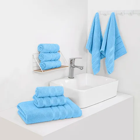 Ensemble de Serviettes en Coton Pur Trois Pièces Absorbant Doux Serviette de Bain Serviette de Visage Gant de Toilette Couleur Unie Maison Salle de Bain