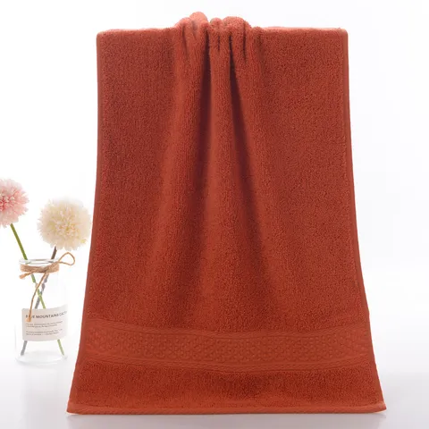 Serviette de Visage en Pur Coton Douce et Absorbante Couleur Unie Bord Jacquard pour Salle de Bains Maison Usage Quotidien