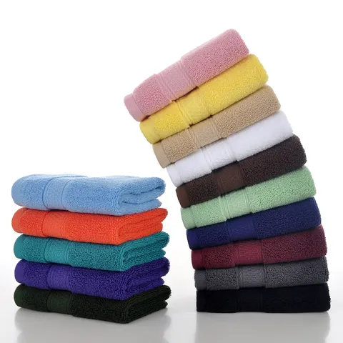 Puro Cotone Tinta Unita Morbido Assorbente Asciugamano Viso Casa Bagno Pulizia