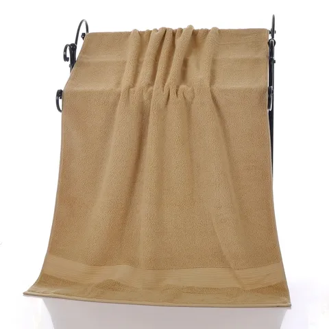 Pure Cotton Bath Towel Solid Color Soft Absorbent Large Bath Towel With Satin Border For Bathroom Home Hotel Daily Use