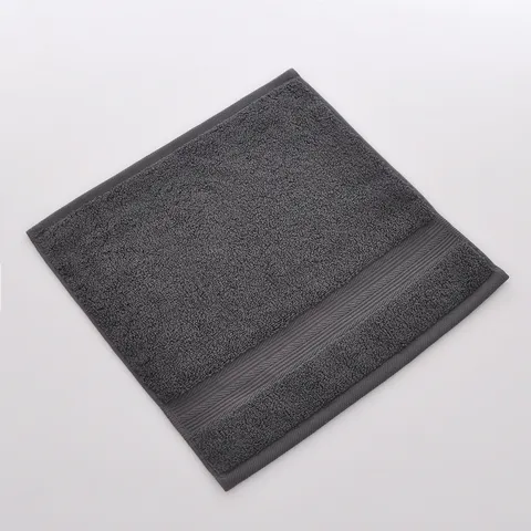 Serviette de Visage en Pur Coton Couleur Unie Douce Absorbante Carré Gant deToilette Avec Double Bord en Satin Maison Salle de Bain Nettoyage