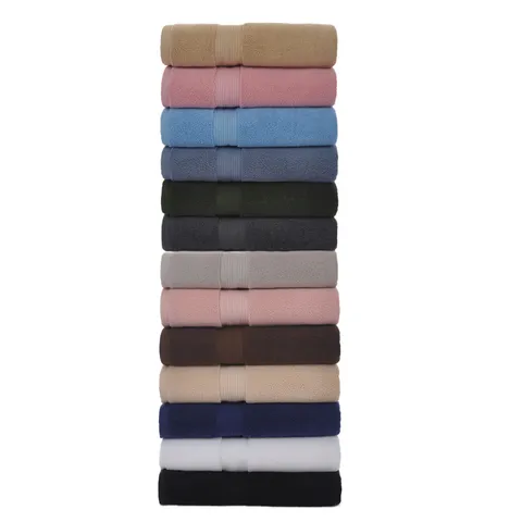 Serviette de Visage en Pur Coton Douce Absorbante Unie Avec Double Bordure en Satin Maison Salle de Bain Visage Mains
