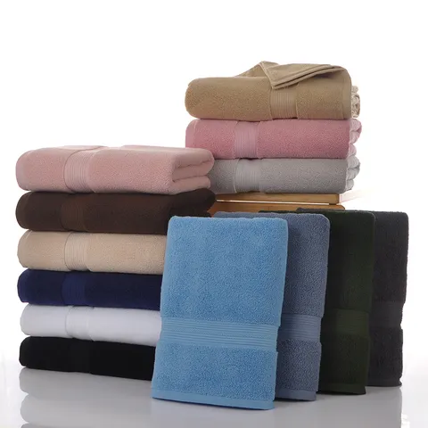 Pure Cotton Solid Color Towel Set Soft Absorbent Bath Towel And Face Towel Home Bathroom Hotel Daily Use