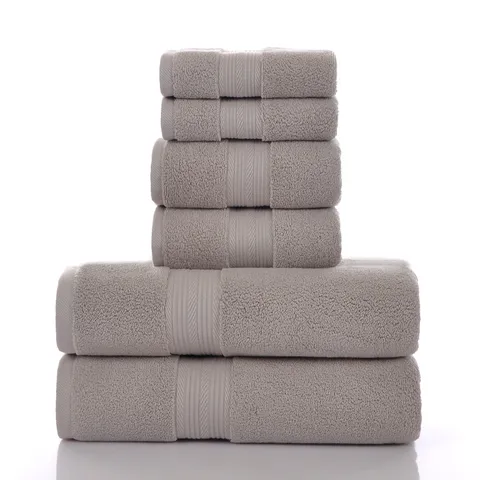 Pure Cotton Solid Color Towel Set Soft Absorbent Bath Towel And Face Towel Home Bathroom Hotel Daily Use