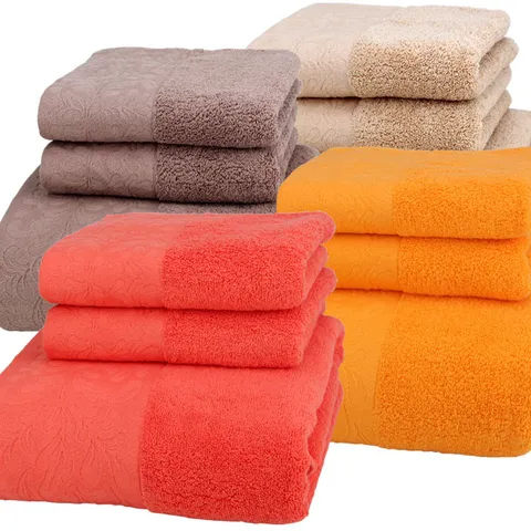 Serviette de Bain et Gants Jacquard en Pur Coton Doux Absorbant Textiles Épaissis pour Salle de Bain Maison Usage Quotidien