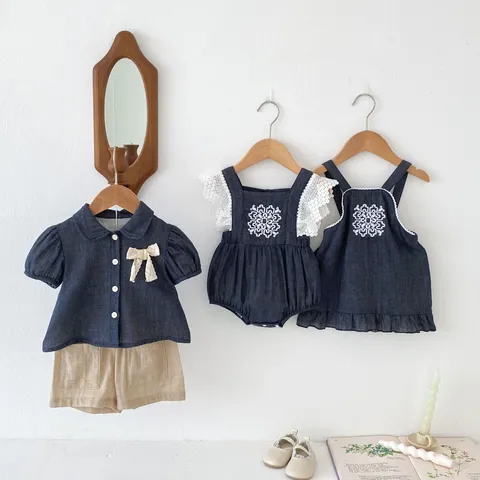 Infant Baby Girls Summer Clothing Set Cute Cotton Short Sleeve Top Shorts Romper Dress Sweet Toddler Outfit