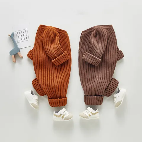 Säugling Baby Langarm Gestrickt Strampler Frühling Herbst Neugeborenen Baumwolle Jumpsuit Casual Einfarbig Rundhals Babykleidung