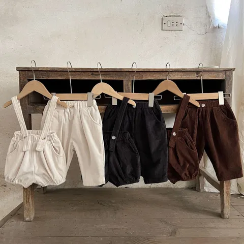 Infant Corduroy Pants Baby Casual Retro Overalls Toddler Long Trousers Boy Girl Solid Color Spring Autumn Clothing