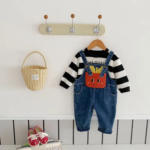 Baby Kids Casual Cotton Denim Overalls Infant Toddler Spring Autumn Long Pants Children Cute Bib Pants