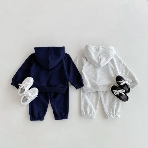 Bebé Niños Niñas Sudadera con Capucha Manga Larga y Pantalón Top y Parte Inferior Algodón Traje Deportivo Casual