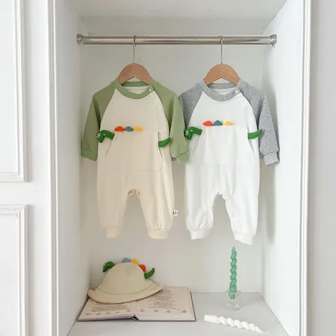 Zuigeling Baby Romper Schattige 3D Dinosaurus Lange Mouw Katoen Jumpsuit Pasgeboren Casual Zuigeling Kruipen Kleding Jongens Meisjes Herfst Kleding