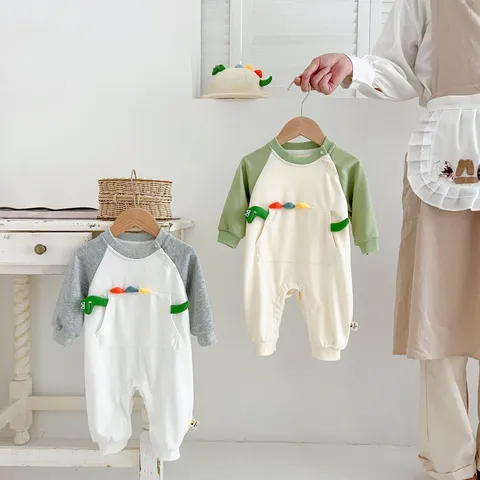 Zuigeling Baby Romper Schattige 3D Dinosaurus Lange Mouw Katoen Jumpsuit Pasgeboren Casual Zuigeling Kruipen Kleding Jongens Meisjes Herfst Kleding