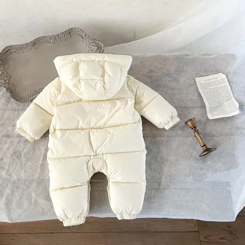 Infant Baby Winter Snowsuit White Duck Down Hooded Jumpsuit Newborn Warm Romper Toddler Cold Weather Outerwear