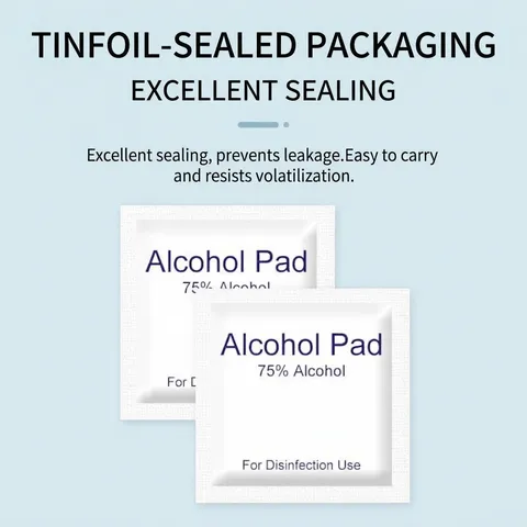 Antiseptic Alcohol Saturated Disposable Prep Pads For Daily Cleansing And Manicure Hygiene Portable Individually Wrapped Cleaning Wipes