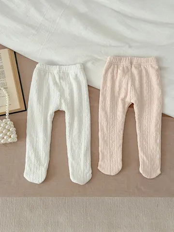 Baby Girls Winter Thermal Fleece Lined Footed Tights Cute Floral Toddler Cotton Leggings Pants