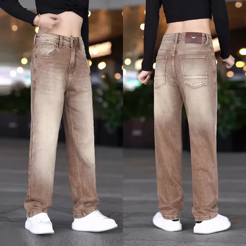 Herren Japanischer Vintage Ripped Jeans Farbverlauf Gewaschen Slim Fit Skinny Denim Lange Hose Weich Leicht Elastisch Baumwolle Jeans Für Alltag