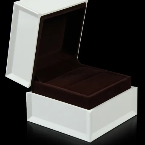 Europäischer Stil Weißer Klavierlack Schmuckkästchen Luxus Samtfutter Ring Ohrring Halskette Aufbewahrungsbox Geschenkverpackung