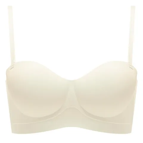 Women Seamless Strapless Bra Wireless Push Up Anti Slip Half Cup Smooth Bralette Underwear Sexy Solid Color Brassiere