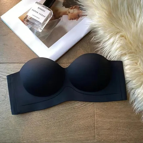 Women Seamless Strapless Bra Wireless Push Up Anti Slip Half Cup Smooth Bralette Underwear Sexy Solid Color Brassiere