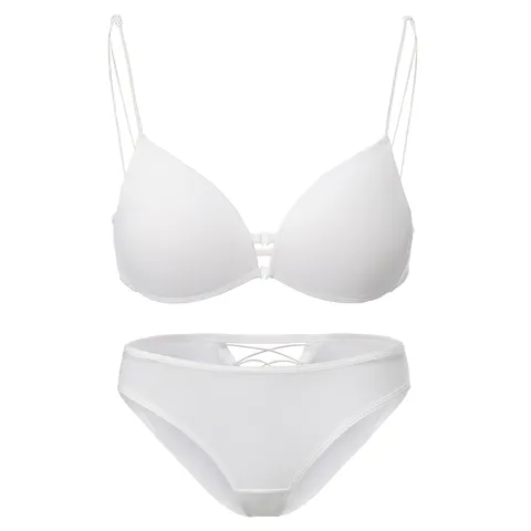 Dames Sexy Dunne Voorsluiting Draadloze BH Set Naadloos Push Up Driehoekige Cup Lingerie Met Dunne Bandjes Mooie Rug Ondergoed