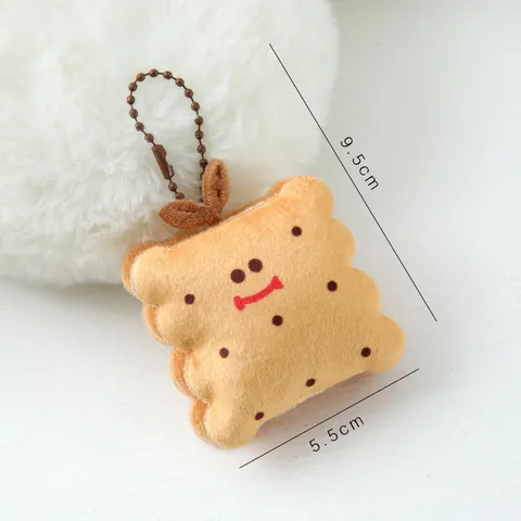 Simulation Burger Biscuit Peluche Porte-clés Mignon Nourriture Cartable Suspendu Ornement Doux En Peluche Jouet Pendentif Bijoux