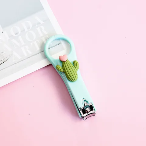 Mignon Coupe-Ongles De Dessin Animé En Acier Inoxydable Portable Anti-Éclaboussures Coupe-Ongles Couleur Macaron Design Fruit Animal Manucure