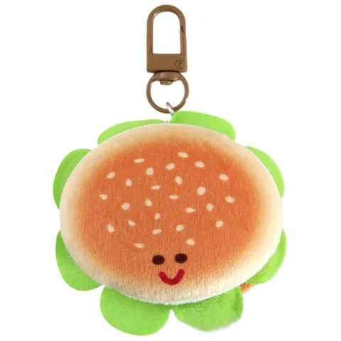 Simulation Burger Biscuit Peluche Porte-clés Mignon Nourriture Cartable Suspendu Ornement Doux En Peluche Jouet Pendentif Bijoux