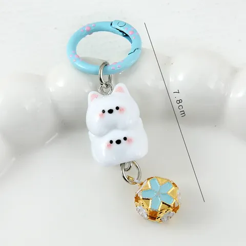 Porte-Clés Chien de Dessin Animé Mignon en Résine Animal Sac Charme Adorable Chiot Porte-Clés Étudiant Cartable Pendentif