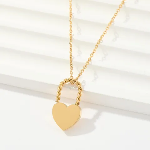 Collar con Colgante de Acero Inoxidable de Moda Chapado en Oro Mariposa Corazón Ángel Rosa Cadena de Clavícula Collar de Suéter Hip Hop para Hombres Mujeres Joyería