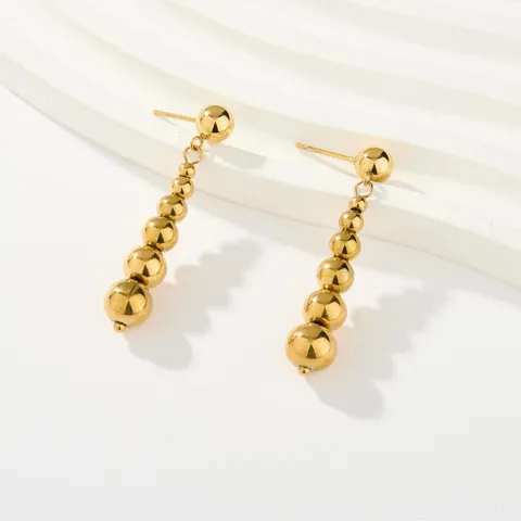 Pendientes Colgantes Geométricos de Corazón de Acero Inoxidable Minimalista Euroamericano para Mujer Pendientes de Botón Entrelazados Chapados en Oro 18K