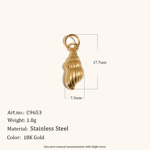 Pendentif Marin en Acier Inoxydable Plaqué Or 18K Lapis-Lazuli Étoile de Mer Conque Pendentif pour Accessoires de Bijouterie DIY