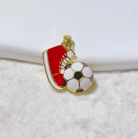Sports Soccer High-Top Sneaker Enamel Zirconia Pendant Charm For DIY Necklace Bracelet Jewelry Making Accessories