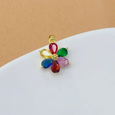 Koreanischer Stil Kupfer Strass Vierblättrige Blume Charms Für DIY Schmuckherstellung Handgefertigte Ohrringe Armband Anhänger